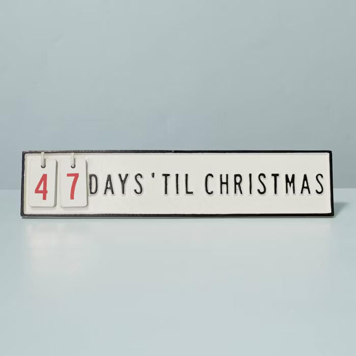 Christmas Countdown Seasonal Sign Black/Cream - Hearth & Hand™ with Magnolia | Target