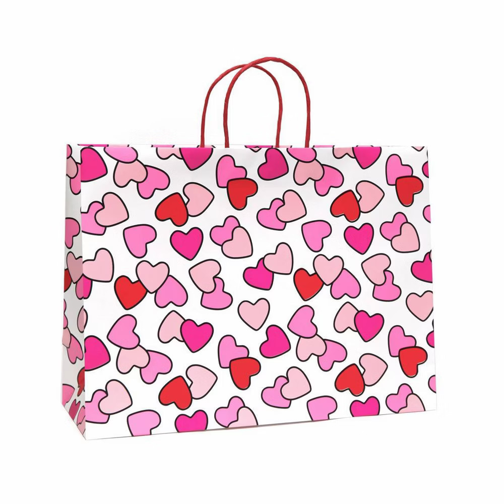 XL Valentine's Day Gift Bag Hearts on Pink - Spritz™ | Target