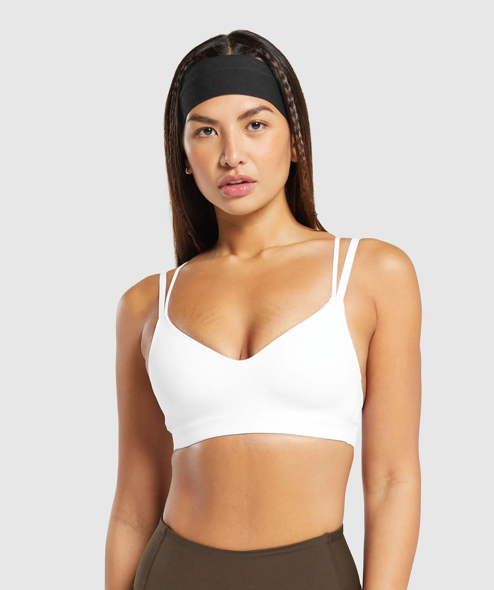 Gymshark Strappy Back Light Support Sports Bra - White | Gymshark US