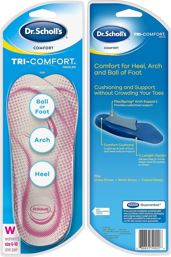 Dr. Scholl's Tri-Comfort Insoles - for Heel, Arch Support and Ball of Foot with Targeted Cushioni... | Amazon (US)