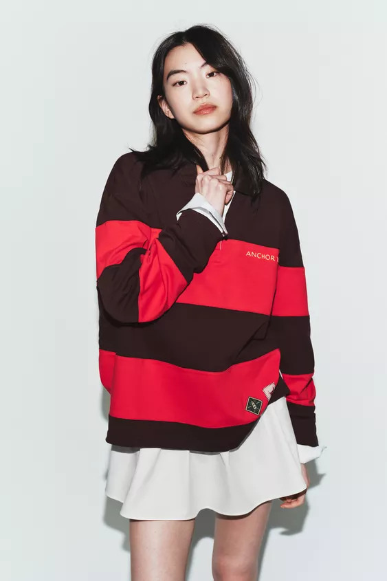 STRIPED PATCH POLO SHIRT | Zara UK