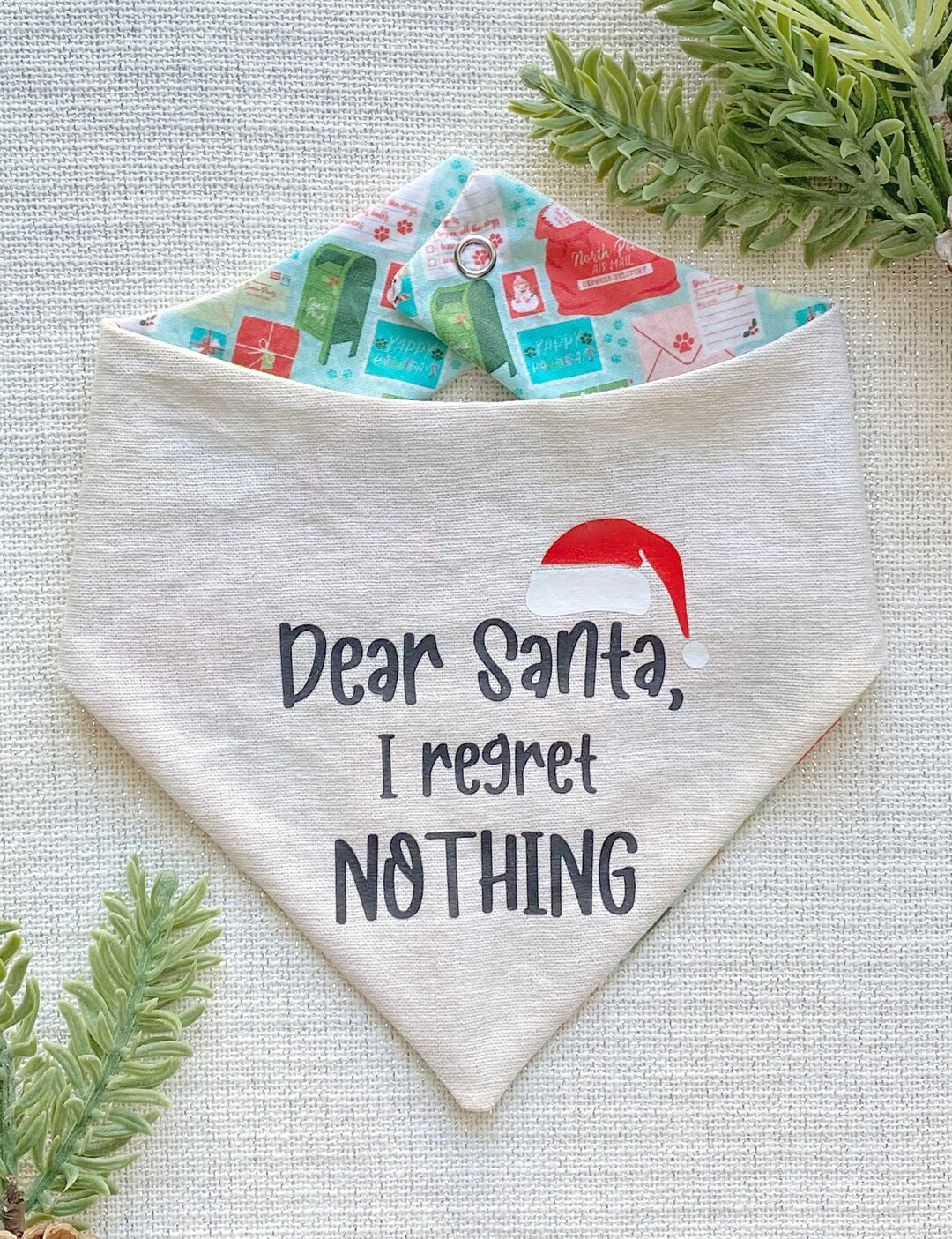 Dear Santa Dog Bandana Reversible Christmas Dog Bandana Dear - Etsy | Etsy (US)