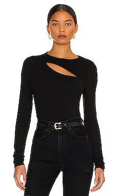 LA Made Verge Peek A Boo Long Sleeve Top in Black from Revolve.com | Revolve Clothing (Global)