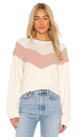 The Great The Sherpa Chevron Sweatshirt in Washed White from Revolve.com | Revolve Clothing (Global)
