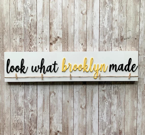 Personalized Look What I  or We Made Art Sign - White Board and Black Letters, 24 or 36 inches | Etsy (US)