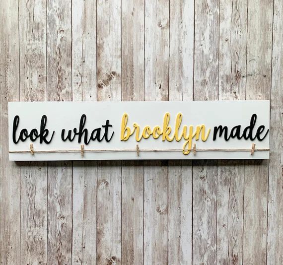 Personalized Look What I  or We Made Art Sign - White Board and Black Letters, 24 or 36 inches | Etsy (US)
