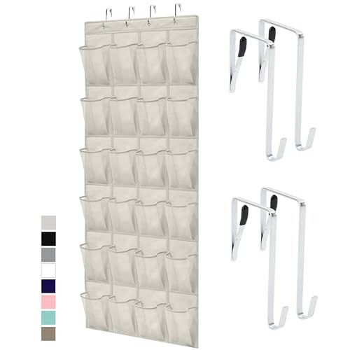 GORILLA GRIP Over the Door Shoe Organizer, 24 Large Breathable Mesh Pockets, Space Saving Hanging Storage Holder, Closet Rack Hanger Holds Up to 40 lbs, Hangs on Closets for Shoes, Accessories, Linen | Amazon (US)