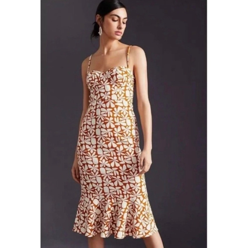 Hutch Jolie Retro Floral Bustier Sweetheart Mermaid Midi Dress Large | Poshmark