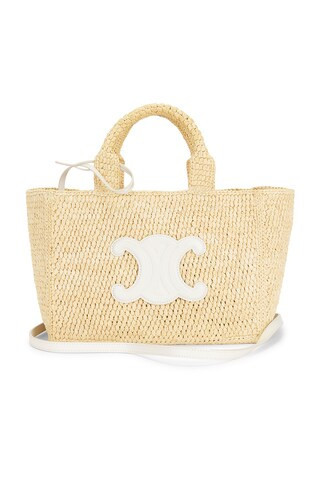 Celine Raffia Small Cabas Thais Tote Bag in Neutral | FWRD 