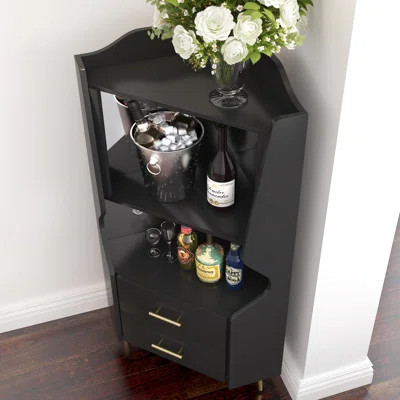 Contemporary Black Sideboards & Buffets, Engineered Wood Cabinet With Storage For Dining & Bar | Wayfair North America
