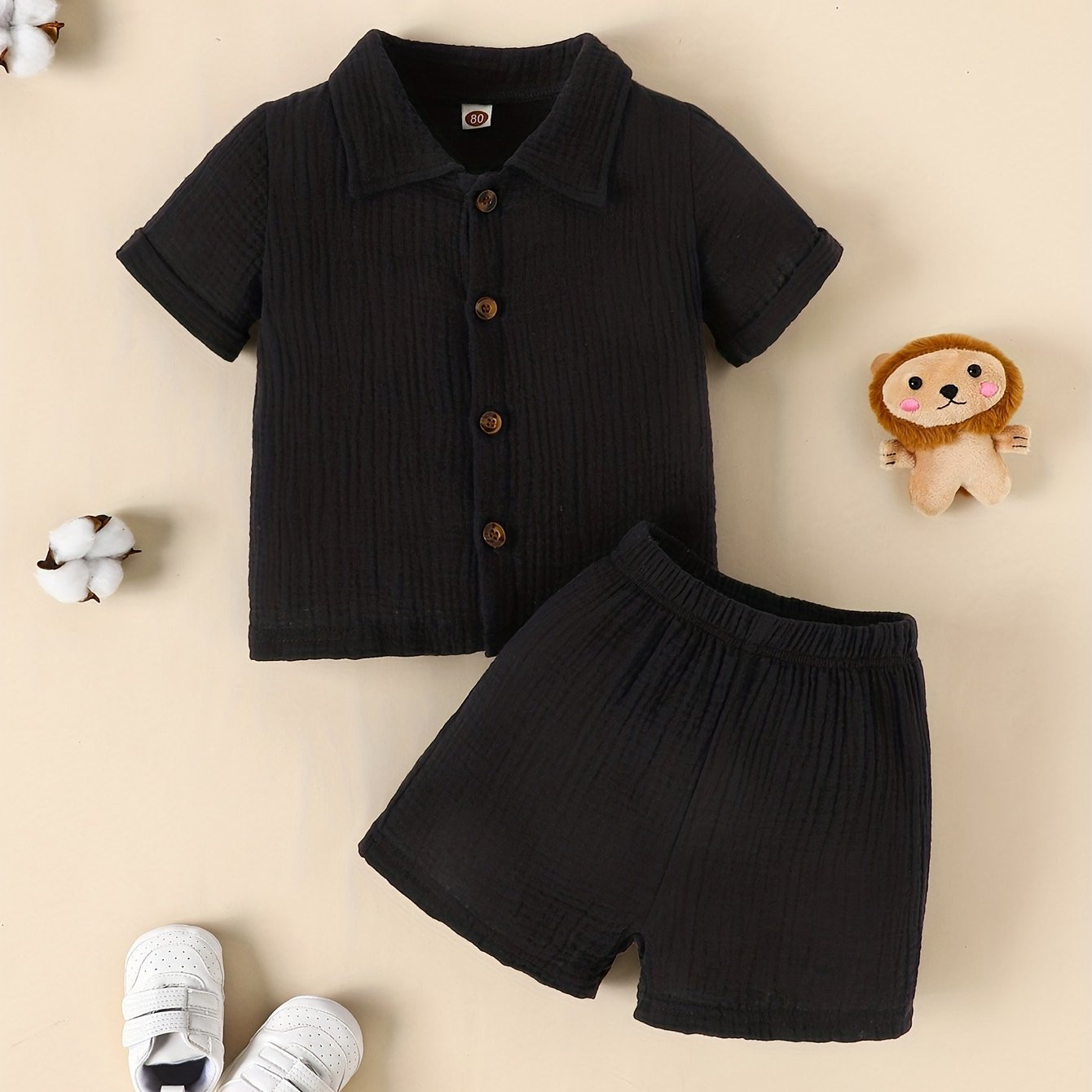 Baby Boys Summer Solid Color Casual Shirt Shorts Set Kids - Temu | Temu Affiliate Program