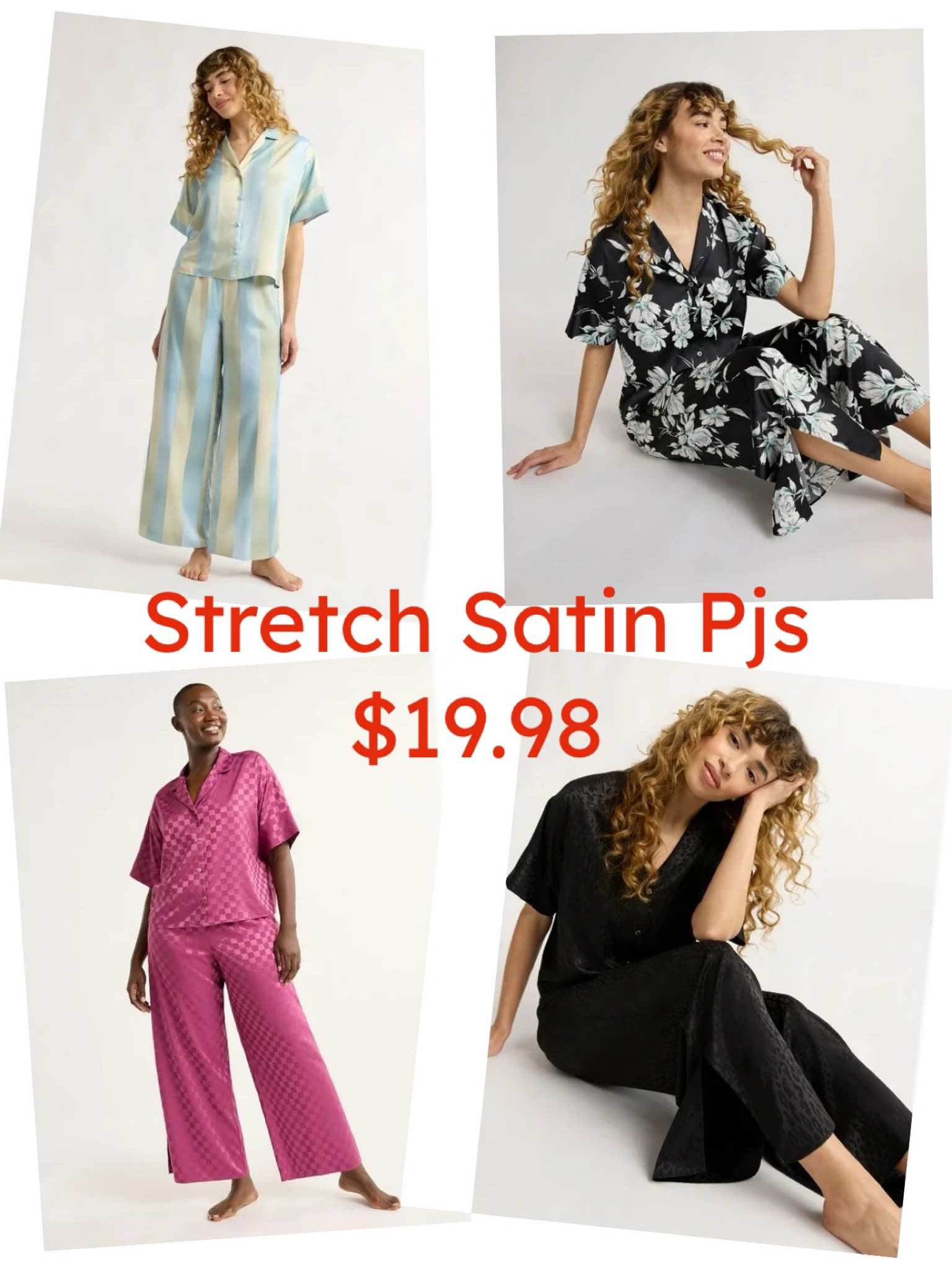 Look how cute! All new stretch satin pjs less than $20! 

#LTKOver40 #LTKSeasonal #LTKStyleTip