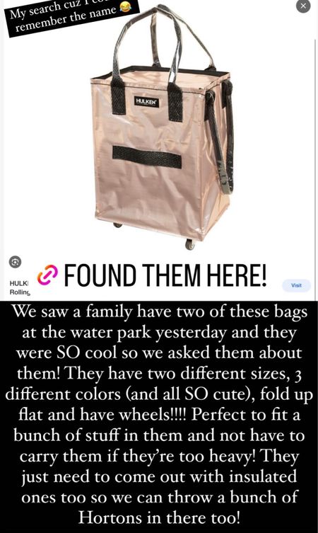 Fold up bag with wheels we saw yesterday!!

#LTKitbag #LTKGiftGuide #LTKtravel