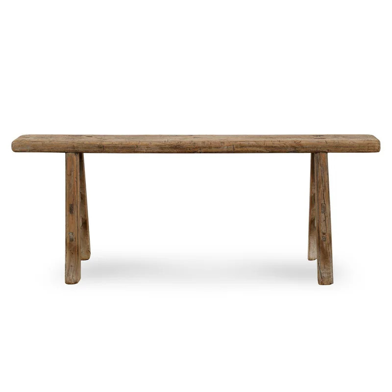 Vintage Noodle Bench Weathered Natural (size and finish vary) - 20" H x 5" L x 40" W | Overstock