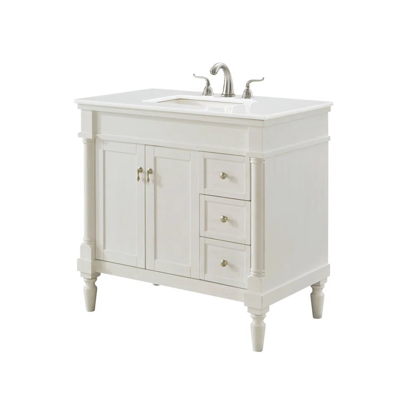 The cornerstone of any powder room, vanities offer a dedicated place to primp, style, or simply b... | Wayfair North America