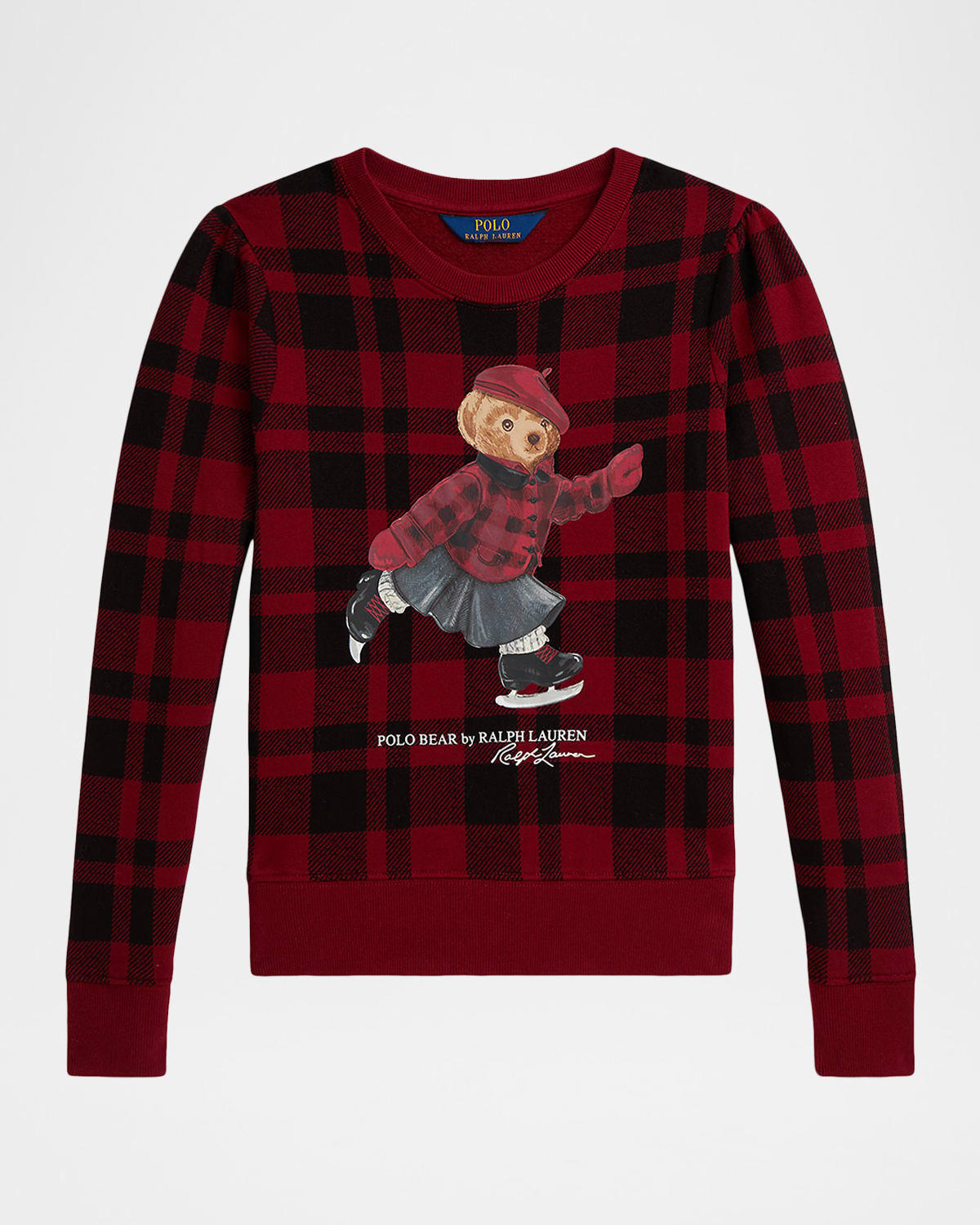 Plaid Polo Bear Fleece Sweatshirt | Neiman Marcus