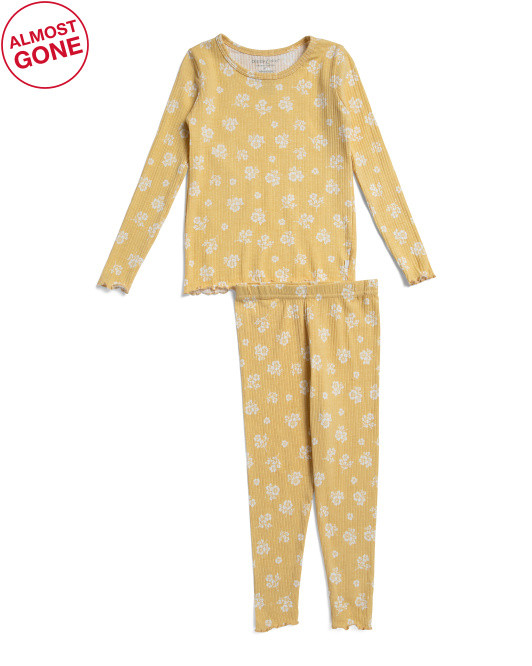 Toddler Girls 2pc Ribbed Pajama Top And Pants Set | TJ Maxx