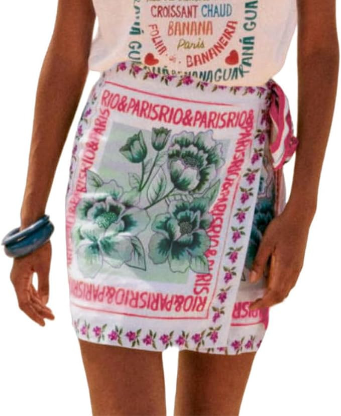 Womens Summer Floral Wrap Short Skirt | Amazon (US)