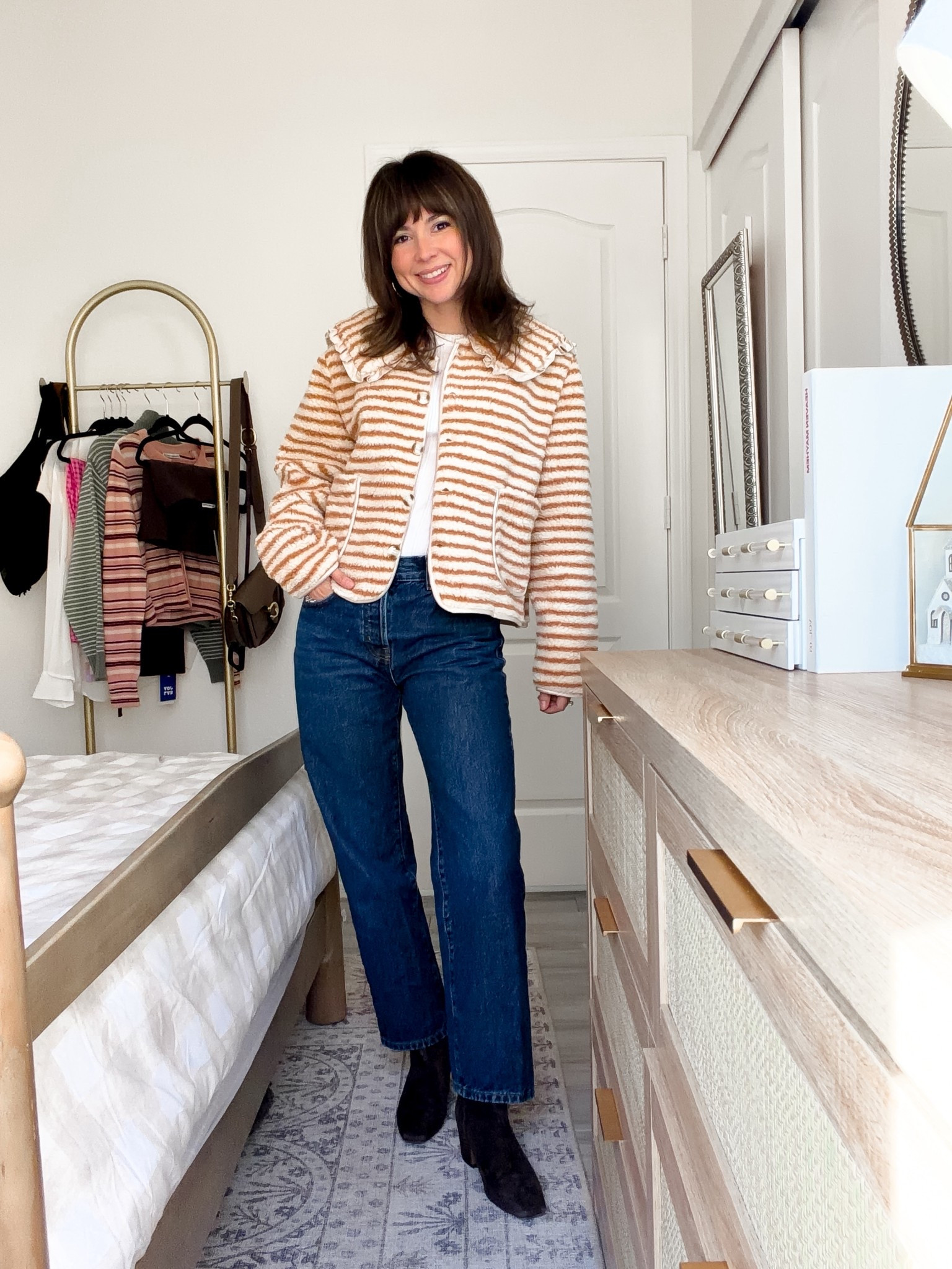 This is one of those outfits that just works.
Easy, comfortable, and still feels pulled together for a normal mom day.

The jacket adds structure without being stiff, and these jeans are a favorite for petites because the length and fit are so good.
I’m 5’2 for reference and didn’t need any alterations.

Everything is linked here and on repeat in my closet

Jacket XS 
Jeans 25petite 
Boots 5.5


#LTKSeasonal #LTKPetite