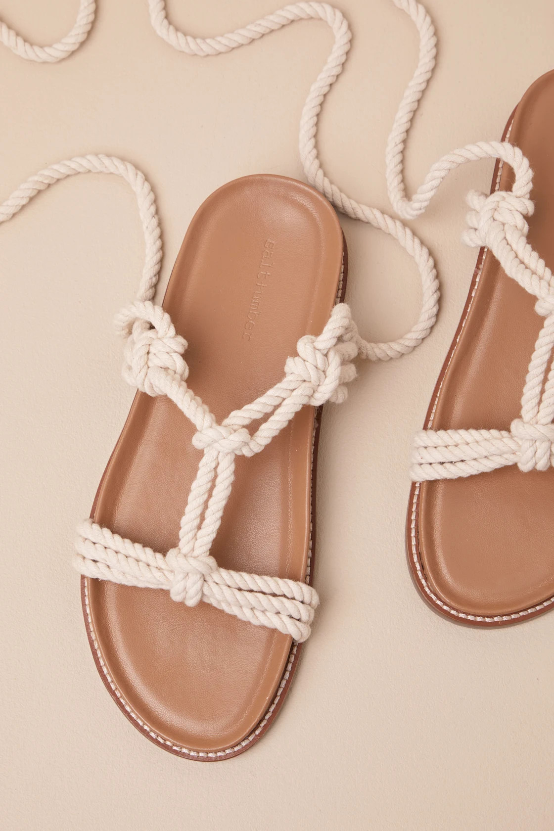 Haven Off White Rope Lace-Up Sandals | Lulus