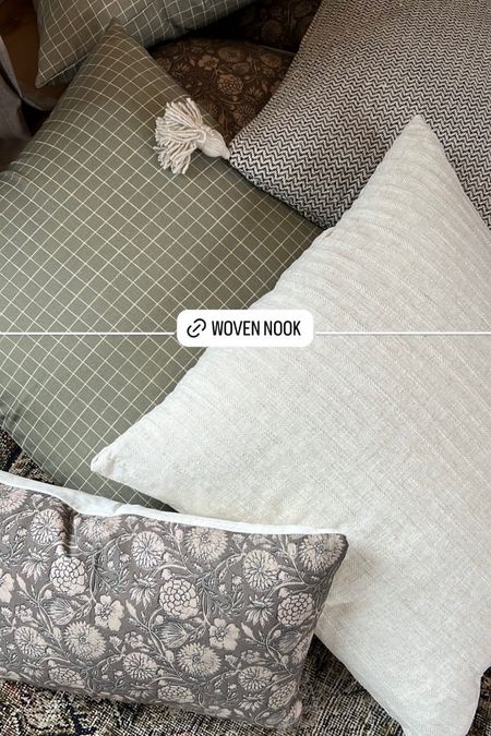 Pillow refresh 💚 REALLY impressed with these prints and quality from woven nook!! 

Highly recommend if you’re looking for new throw pillows! 

#LTKhome #LTKSeasonal #LTKstyletip