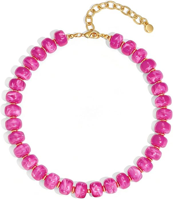 LILIE&WHITE Resin Chunky Beaded Necklace for Women Minimalistic Modern Statement Necklace Jewelry... | Amazon (US)
