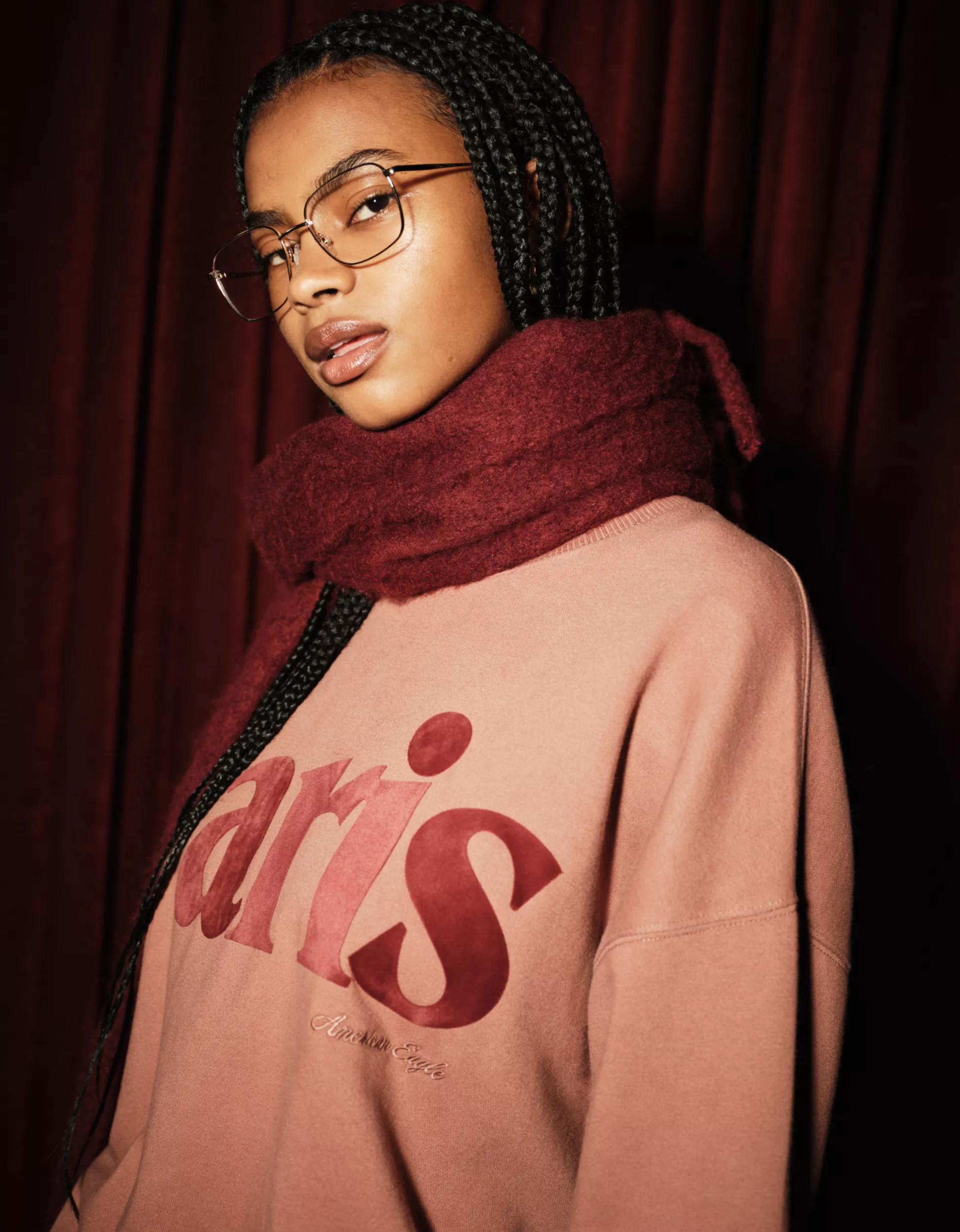 AE Velvet Graphic Crew Neck Sweatshirt | American Eagle Outfitters (US & CA)