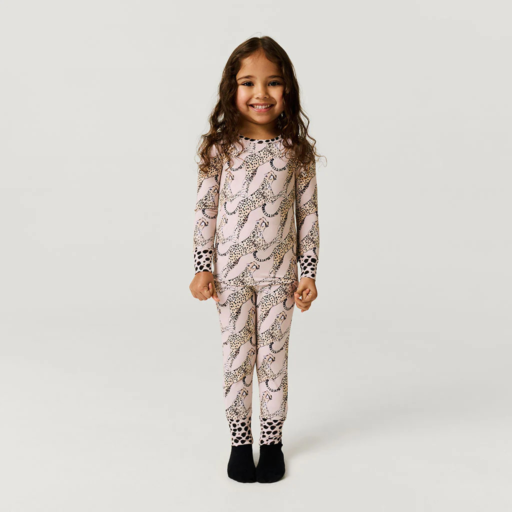 Leopard Brown Long Sleeve Lucinda Classic Pajama Set | Posh Peanut® | Posh Peanut