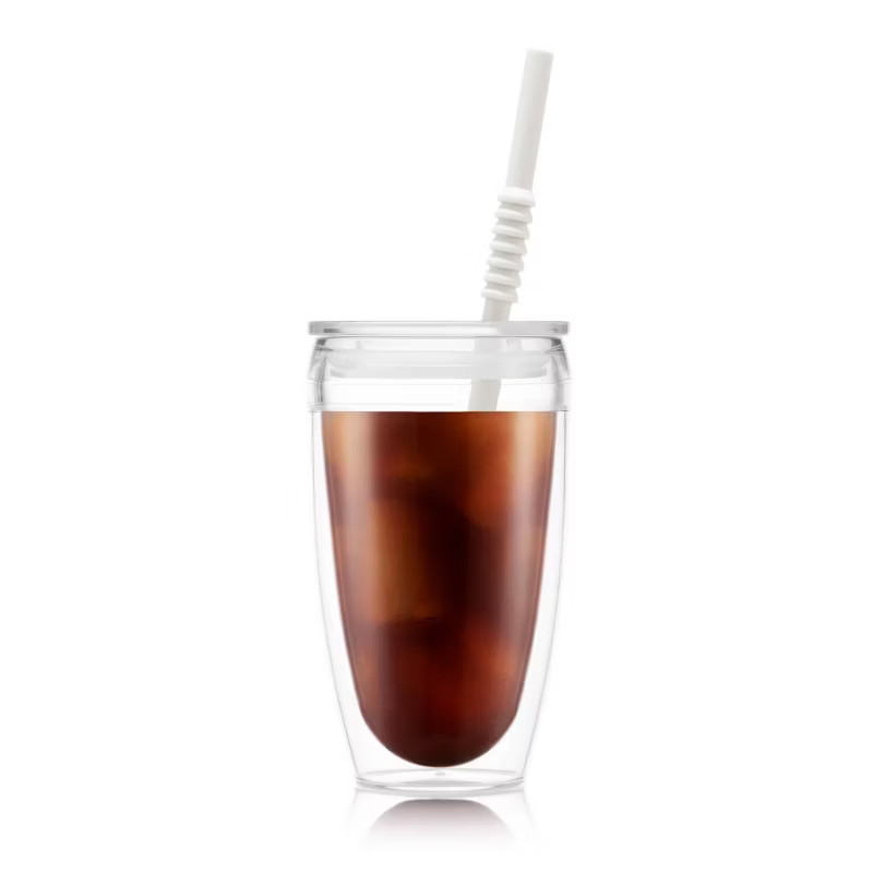 Bodum 13.5oz Pavina To Go Double Wall Plastic Tumbler with Lid and Straw | Target