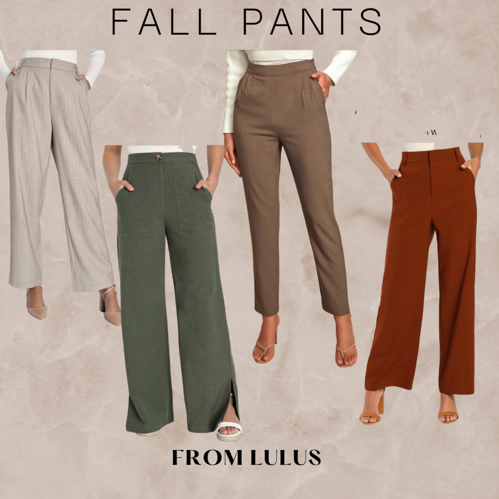 Fall outfit basics- a good pair of trouser pants!

Fall outfit, trousers, suit pants, work pants, outfit inspo, lulus

#LTKSeasonal #LTKstyletip #LTKfindsunder50