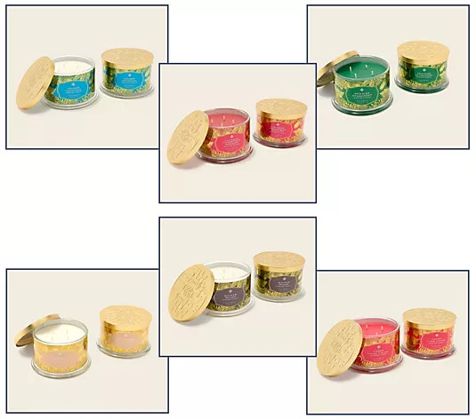 HomeWorx by Slatkin + Co. S/2 18oz Harry's Merry Moments Candles - QVC.com | QVC