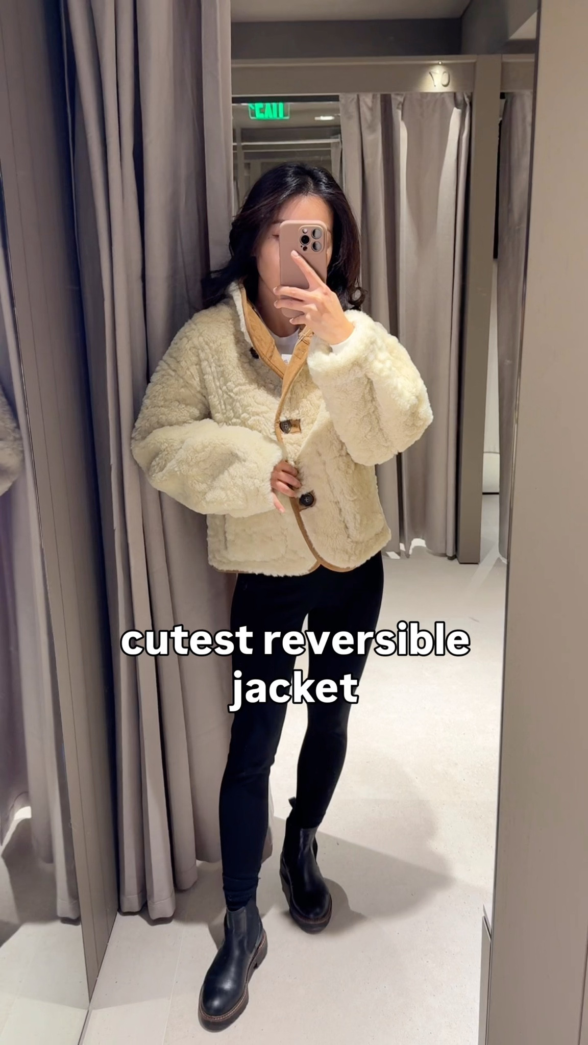 Just a few sizes remaining! Also linked another reversible shearing jacket in dark brown 

• Zara Reversible jacket XS - super cute with an oversized chic fit. Faux suede with cozy shearling-like material flips over for a different look. Thicker Warm weight.

• Caslon Chelsea boots size 5 with Bombas socks (great quality and fit)

• leggings Xs short (I size up)

Petite friendly winter outfits, winter coats, easy mom outfit

#LTKmomlife #LTKSeasonal #LTKPetite