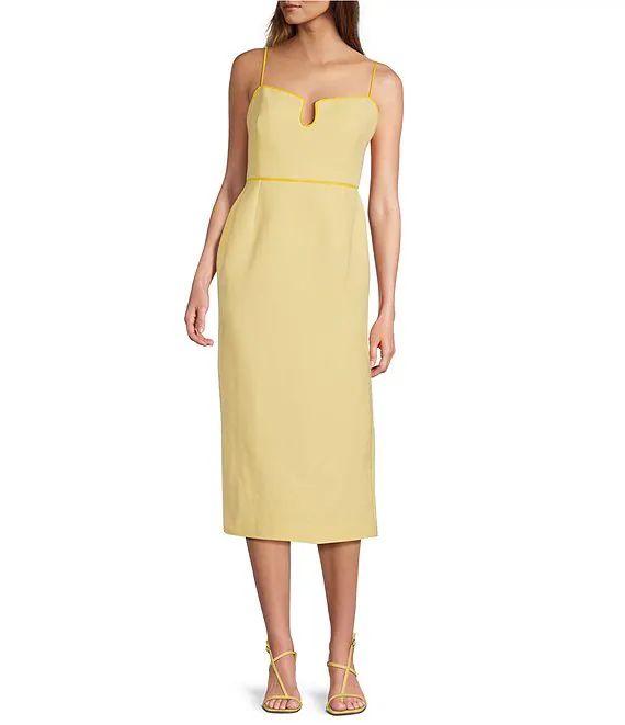 x M.G. Style Kate Square Neckline Midi Dress | Dillard's