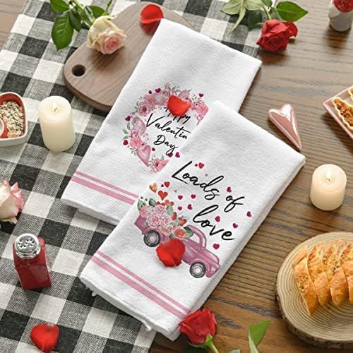 Artoid Mode Watercolor Stripe Rose Flower Truck Loads of Love Happy Valentine's Day Home Kitchen Tow | Amazon (US)