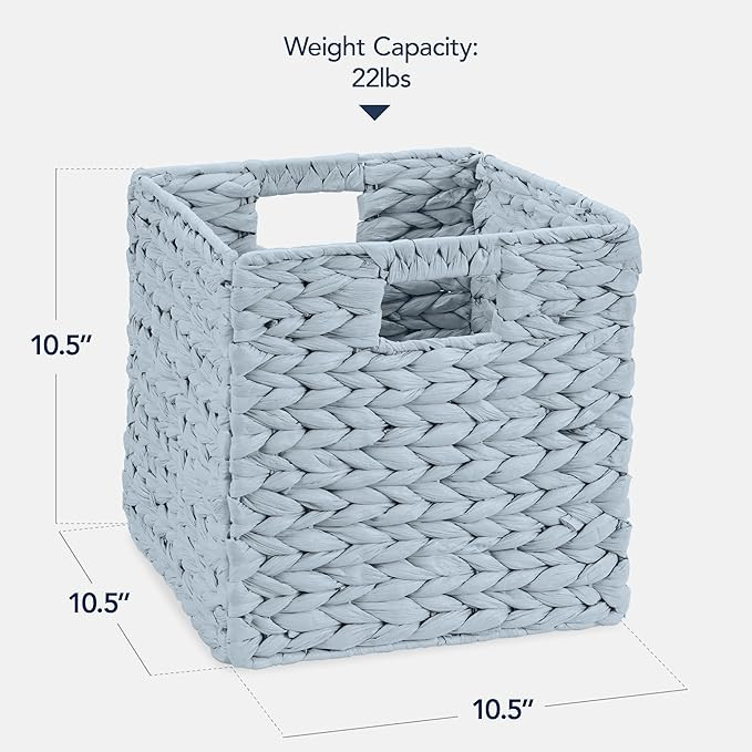 Best Choice Products 10.5x10.5in Pack of 5 Cube Storage Baskets, Water Hyacinth Multipurpose Coll... | Amazon (US)