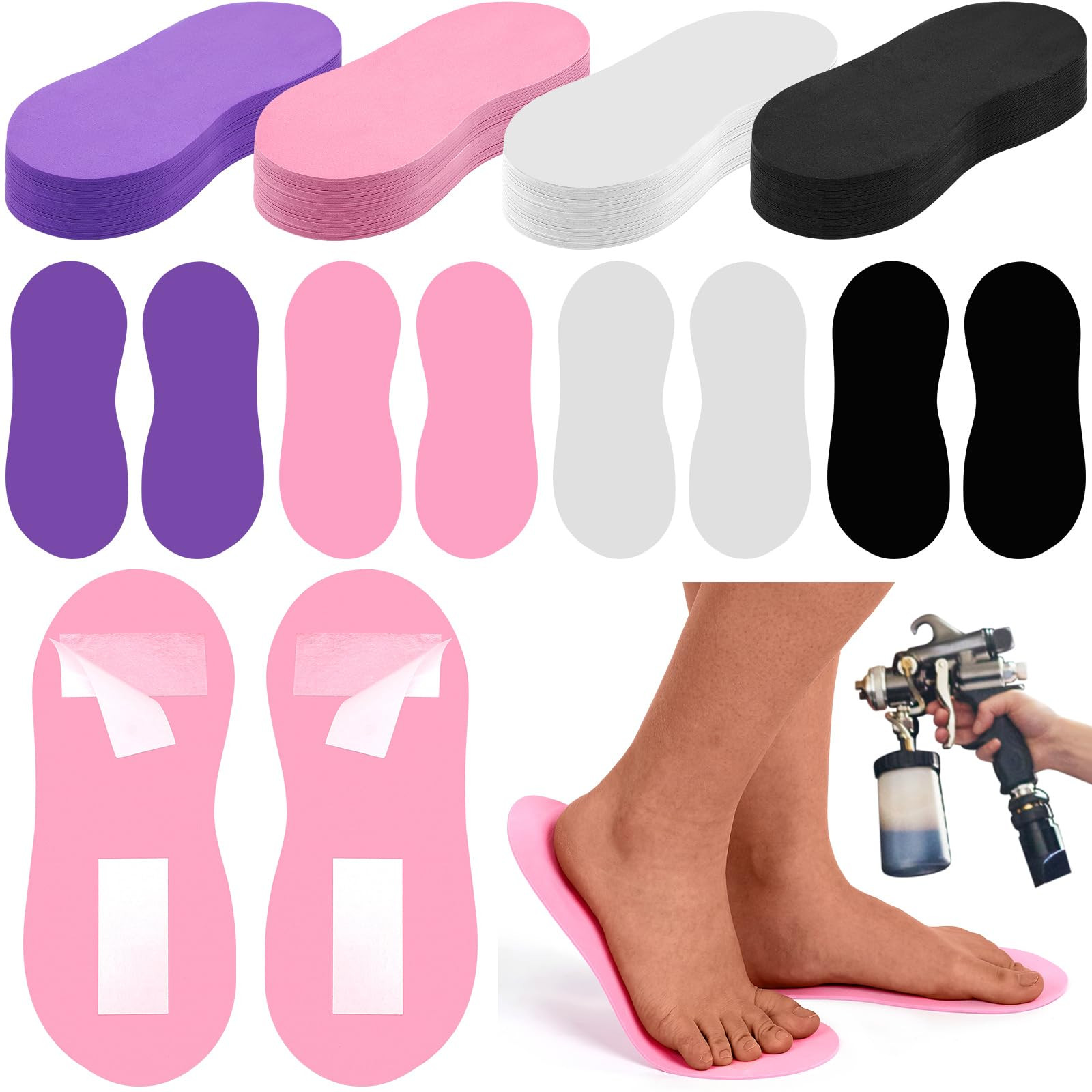 Suhine 40 Pairs Spray Tan Feet Pads Bulk Disposable Foam Sticky Feet for Spray Tanning Accessorie... | Amazon (US)
