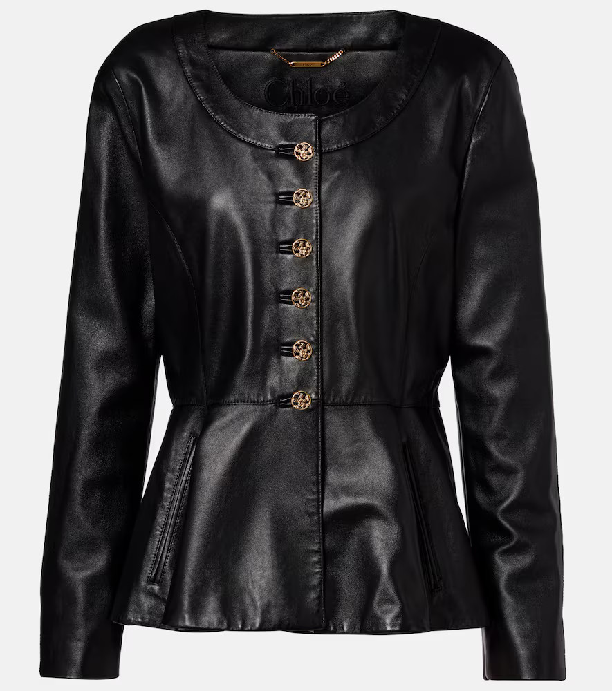 Chloé Peplum leather jacket | Mytheresa (US/CA)