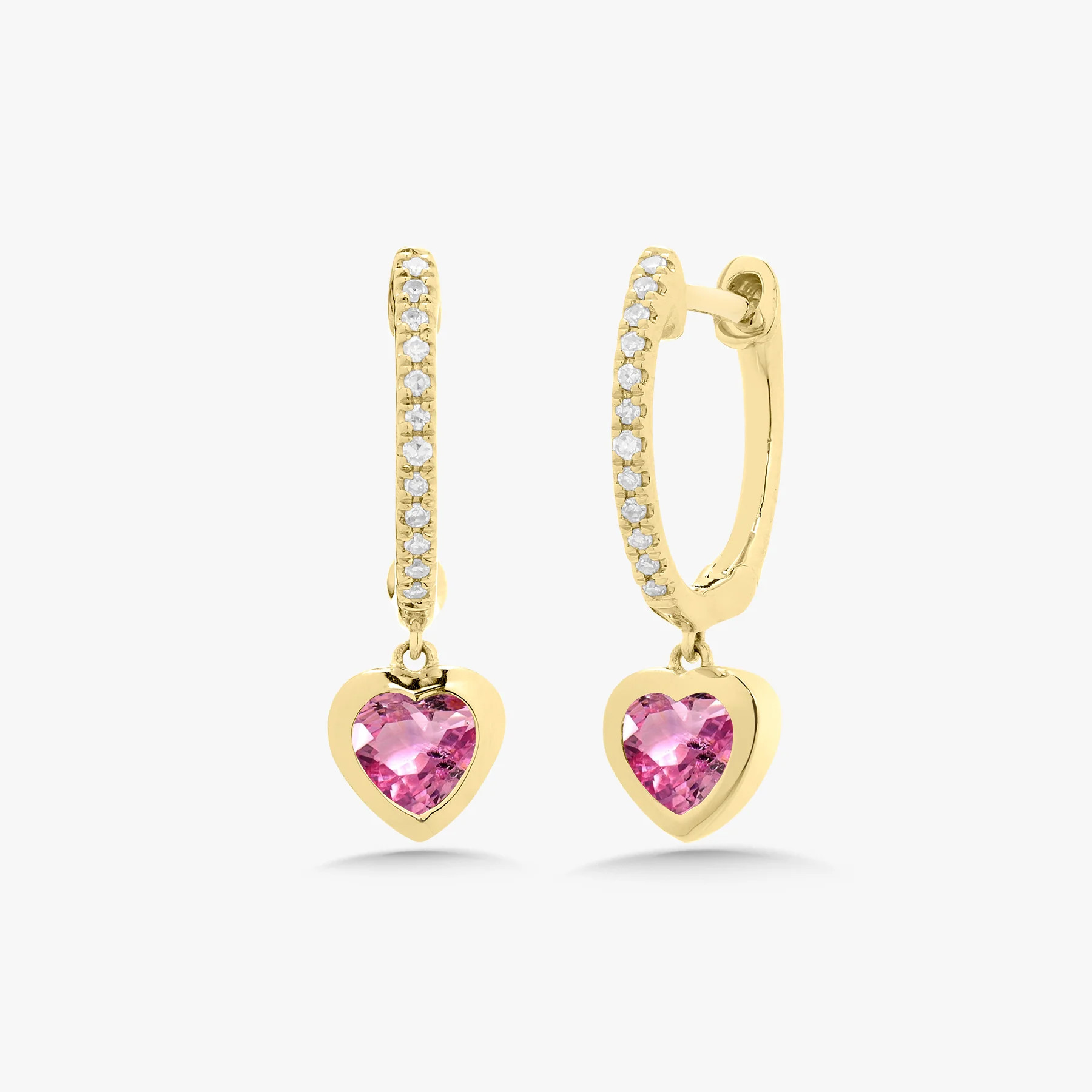 Kait Dainty Heart Drop Huggie Earrings | RW Fine Jewelry