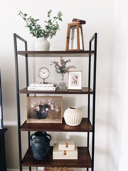 Neutral shelf styling 

#LTKfindsunder100 #LTKhome #LTKSeasonal