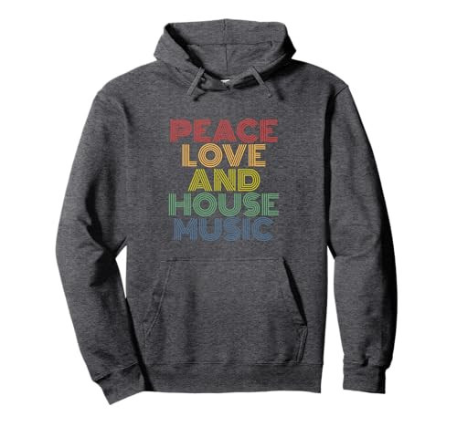 House Music Peace Love Retro EDM Raver DJ Techno Style Pullover Hoodie | Amazon (US)