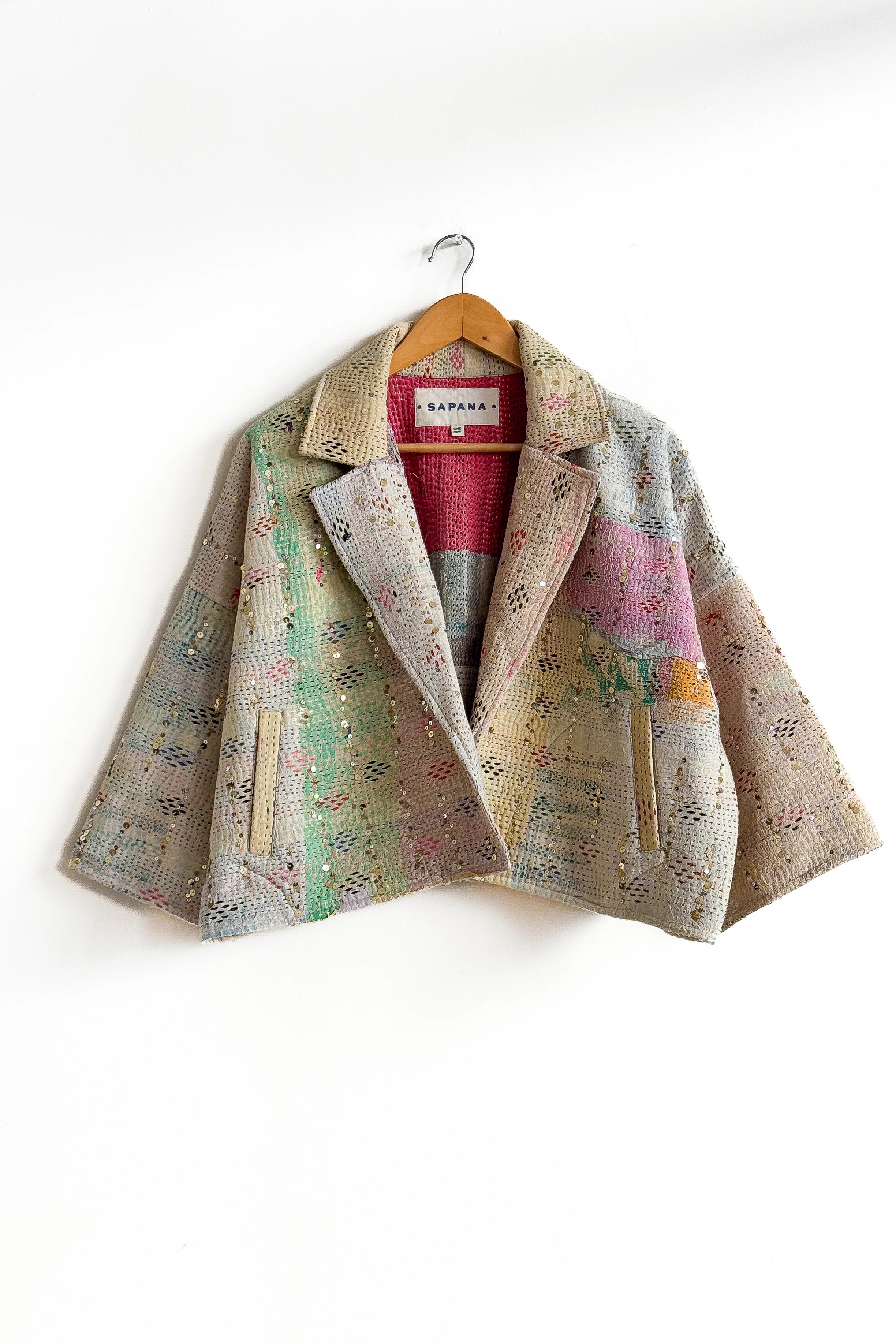 Vintage Kantha Blanket Coat The Round Top Blanket Coat | Sapana