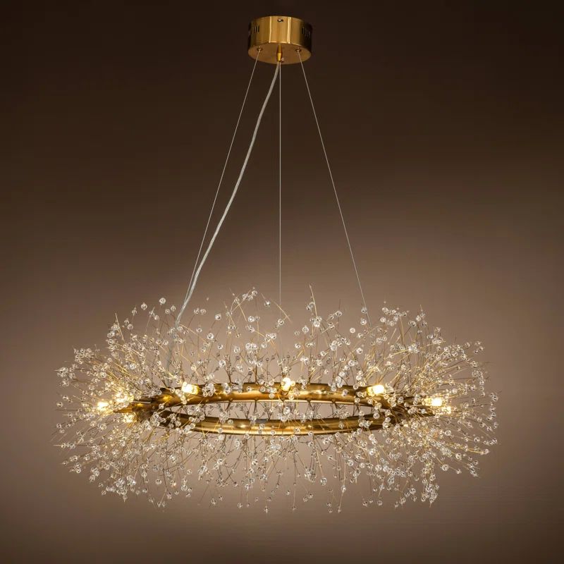 Galewood Modern Glam Firework Crystal Chandelier light Round Pendant Ceiling Lighting For Dining ... | Wayfair North America