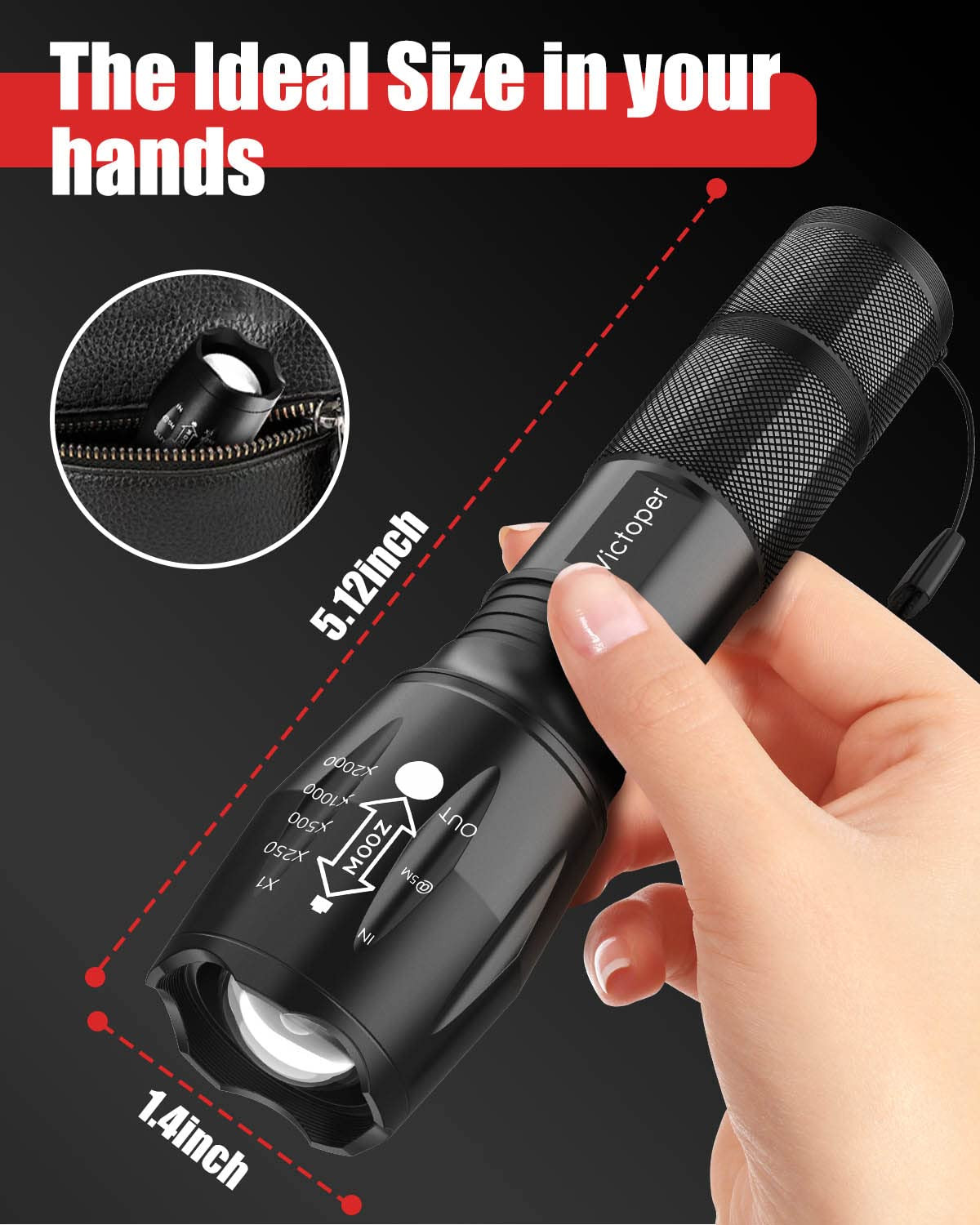 Victoper LED Flashlight 2 Pack, Bright Tactical Torch High Lumens with 5 Modes, Waterproof Zoomab... | Amazon (US)