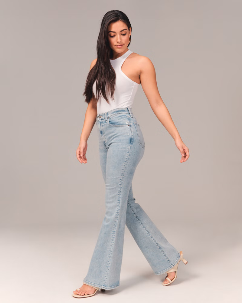 Women's Curve Love Ultra High Rise Flare Jean | Women's Bottoms | Abercrombie.com | Abercrombie & Fitch (US)
