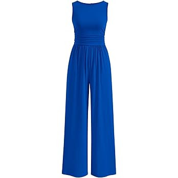 PRETTYGARDEN One Piece Jumpsuits for Women Dressy Casual Sleeveless Crewneck Wide Leg Rompers Jum... | Amazon (US)