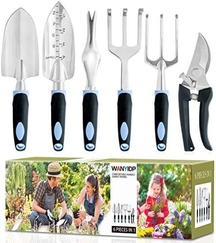 Garden Tools Set, 6-Piece Aluminum Lightweight Gardening Tools with Soft Rubber Anti-Skid Ergonomic  | Amazon (US)