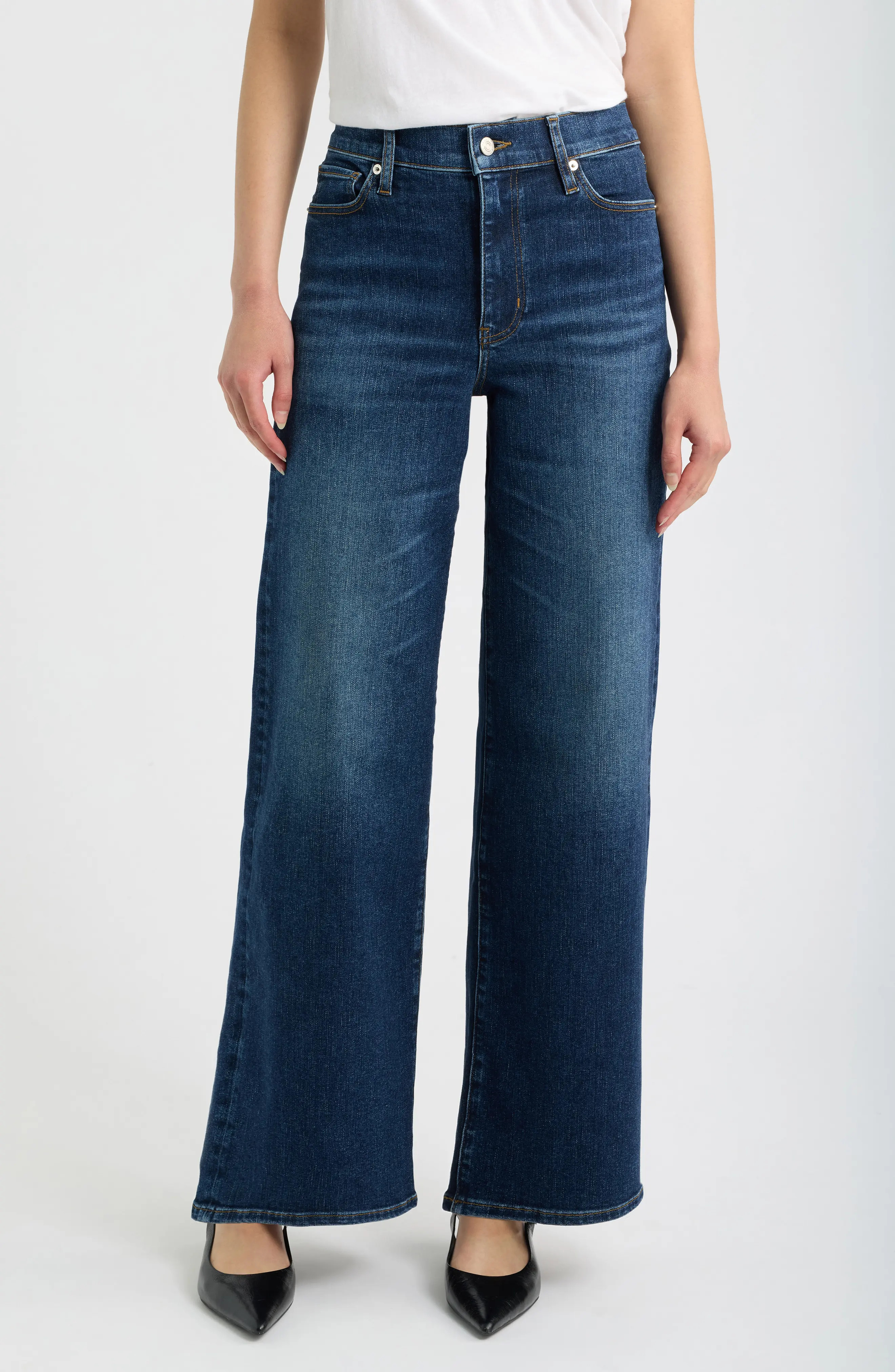 FRAME Le Slim Palazzo High Waist Wide Leg Jeans in Showdown at Nordstrom, Size 30 | Nordstrom