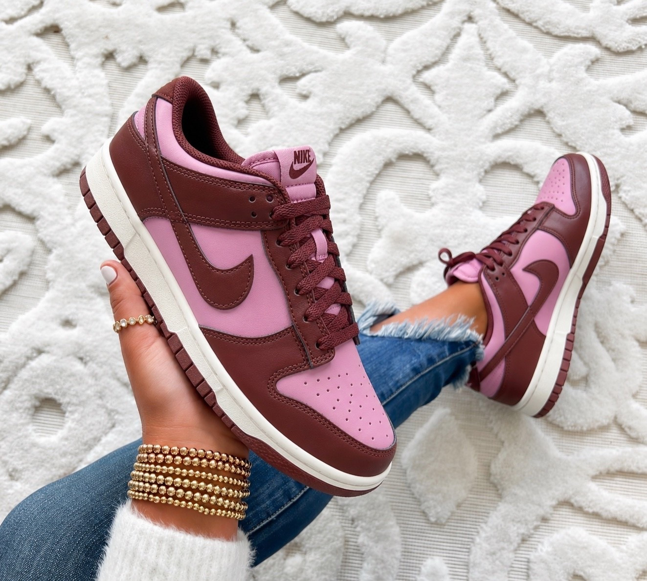 Nike dunk low sneakers now $60 originally $120 with code dayone. Runs true to size