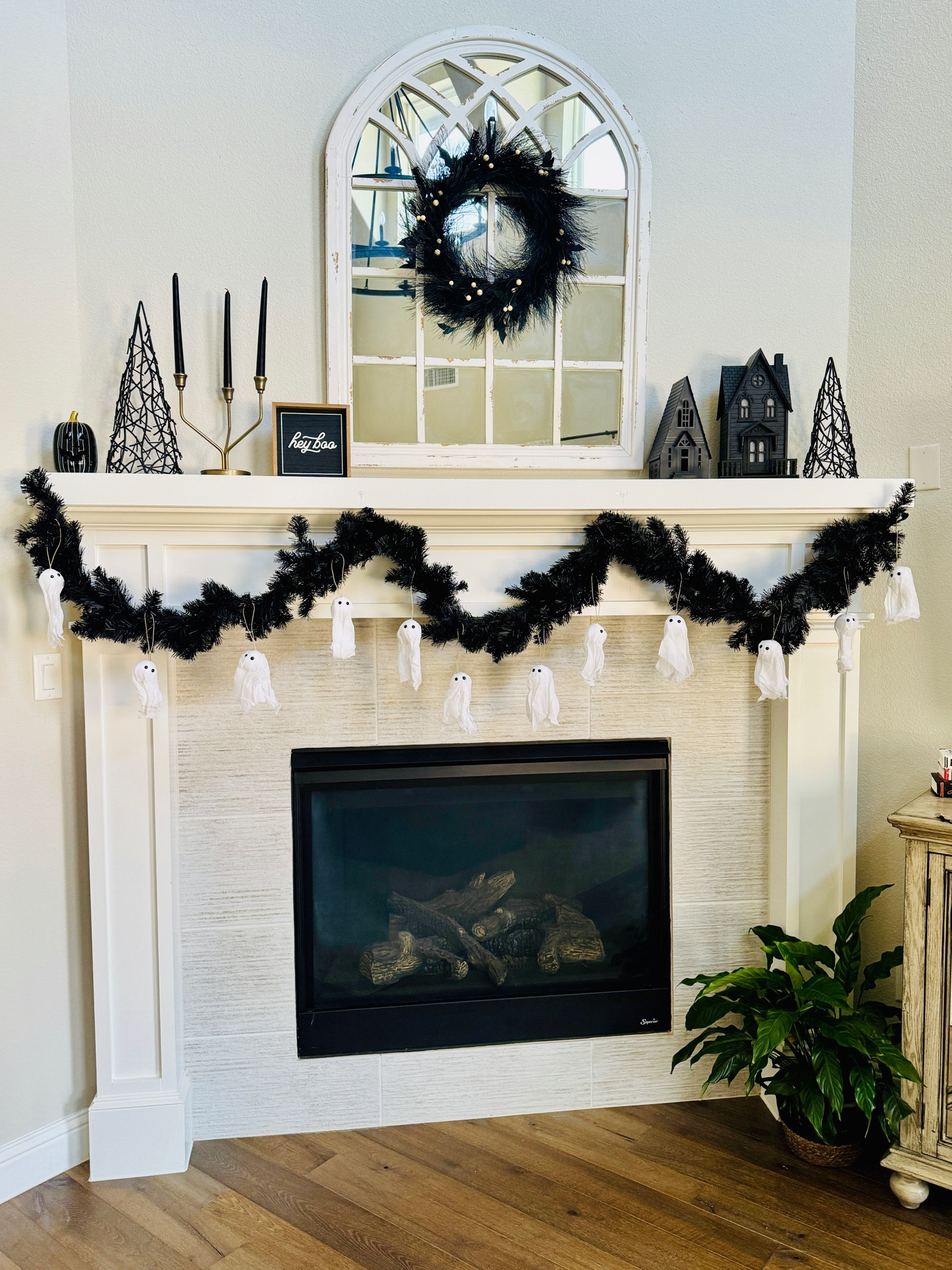 Our Halloween Mantle is complete! 

#LTKHalloween #LTKSeasonal #LTKHome