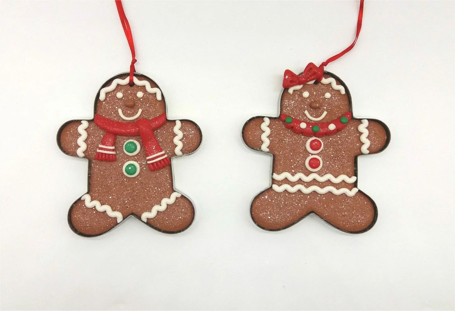 Holiday Time Multi Color Gingerbread Boy and Girl Holiday Ornament, Set of 6 | Walmart (US)